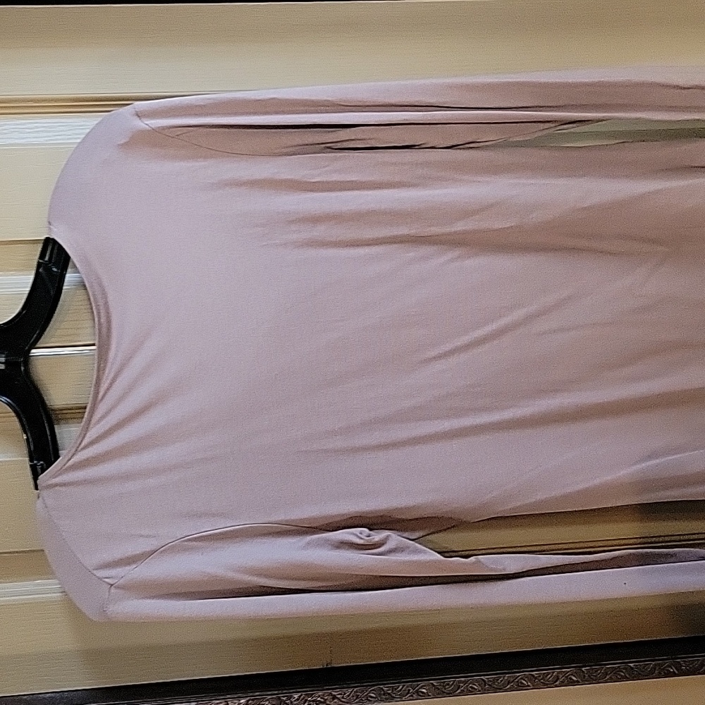 VENUS TAN COLORED EUC LONG SLEEVE RUCHED TOP - Picture 5 of 5